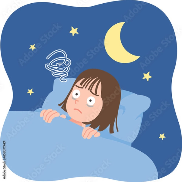 Obraz 眠れない　若い女性