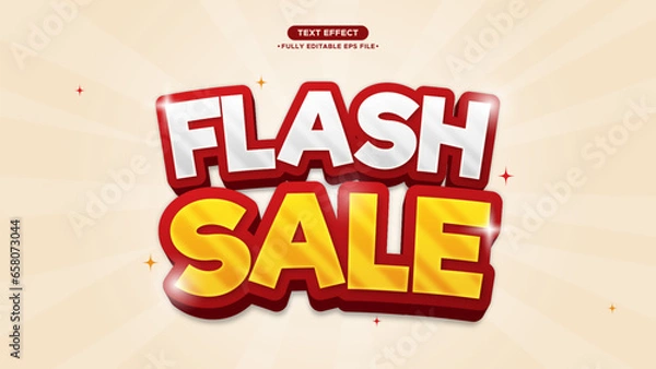 Fototapeta Flash Sale Vector Banner and Text Effect. Editable font and text