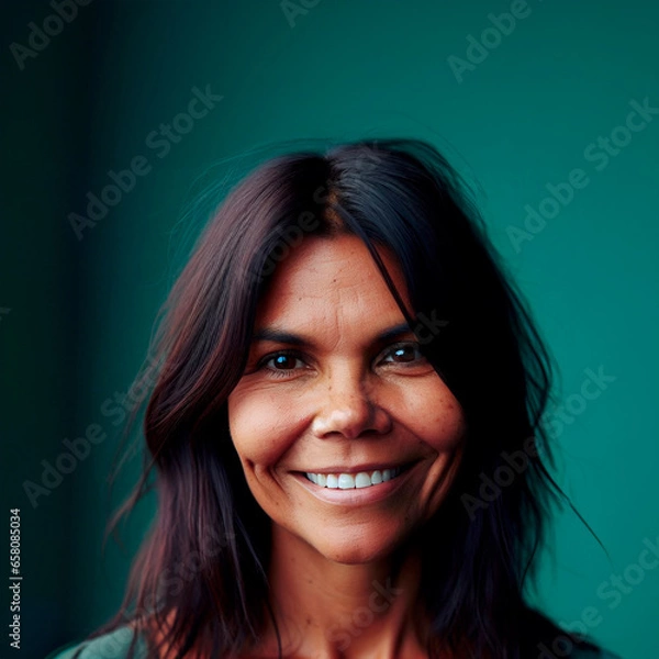 Obraz Aboriginal middle-age woman smiling