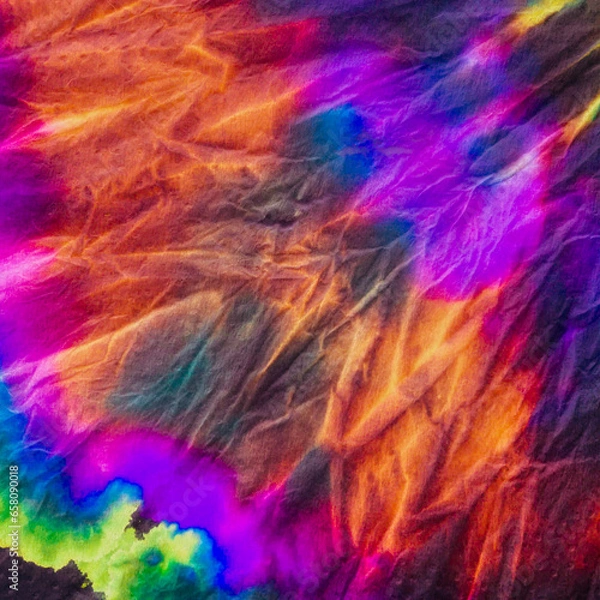 Fototapeta Traditional Tie Dye Pattern. Dyed Swirl Modern