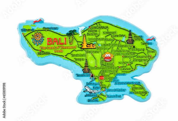 Obraz Bali Island Map Figure