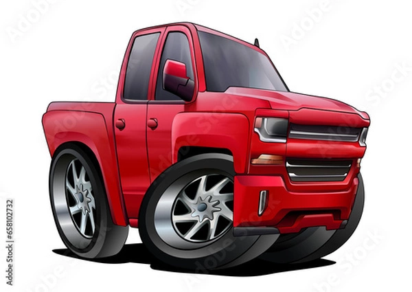 Obraz dashing double-cabin type red pickup car