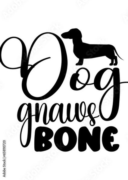 Obraz dog gnaws bone