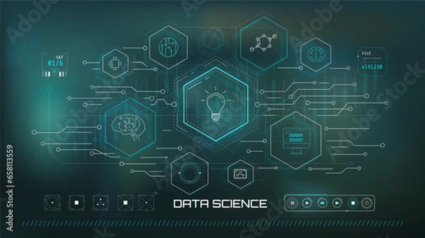 Obraz Artificial intelligence, machine learning technology concept.