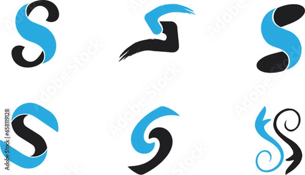 Fototapeta Monogram letter S logo design template elements