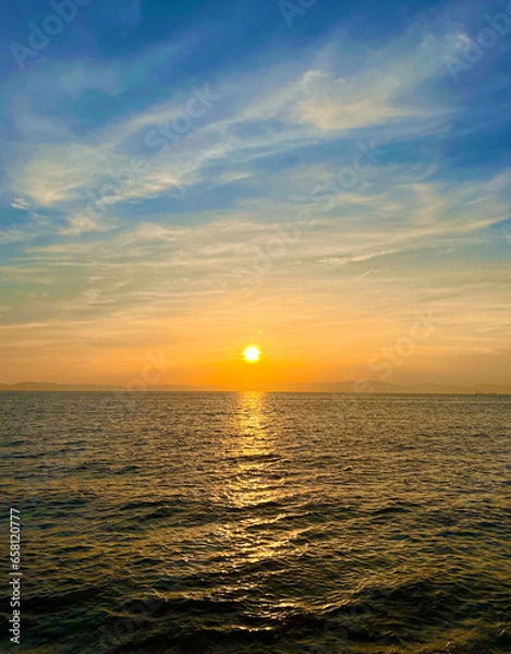 Fototapeta 夕陽と海