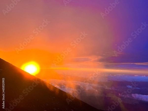 Fototapeta 富士山からの朝日