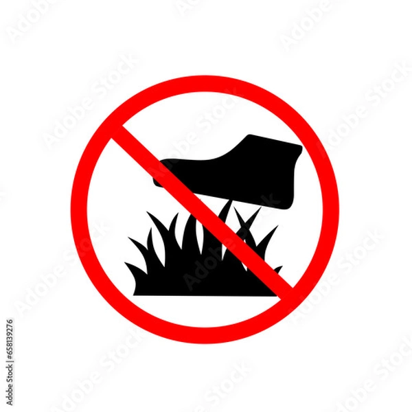 Fototapeta No stepping on grass sign