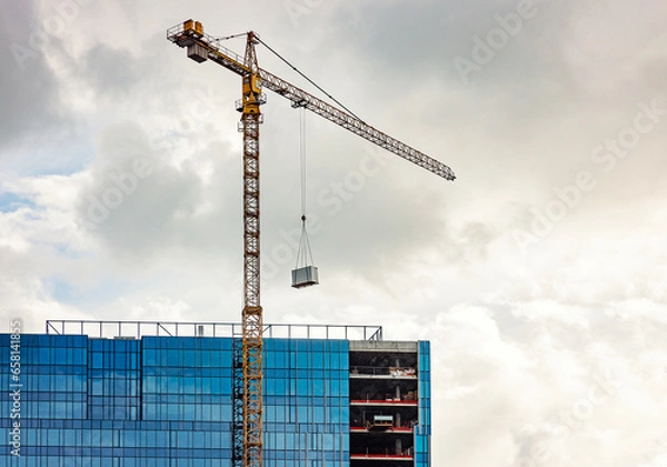 Obraz construction site with crane