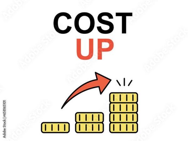 Fototapeta コスト増　コストアップのイラスト