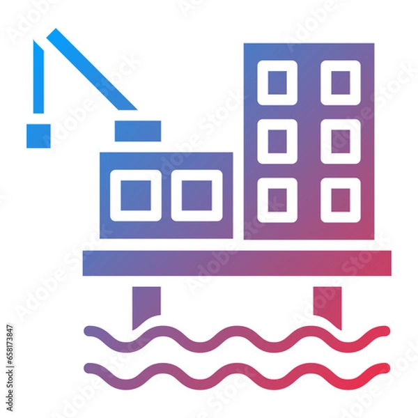 Obraz Oil Platform Icon Style