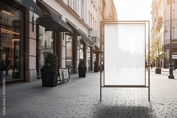 Fototapeta A modern and elegant mockup featuring a blank shop sign