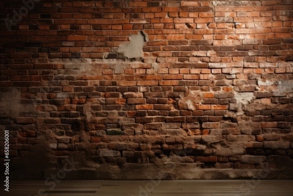Fototapeta A rustic background image featuring a brick wall