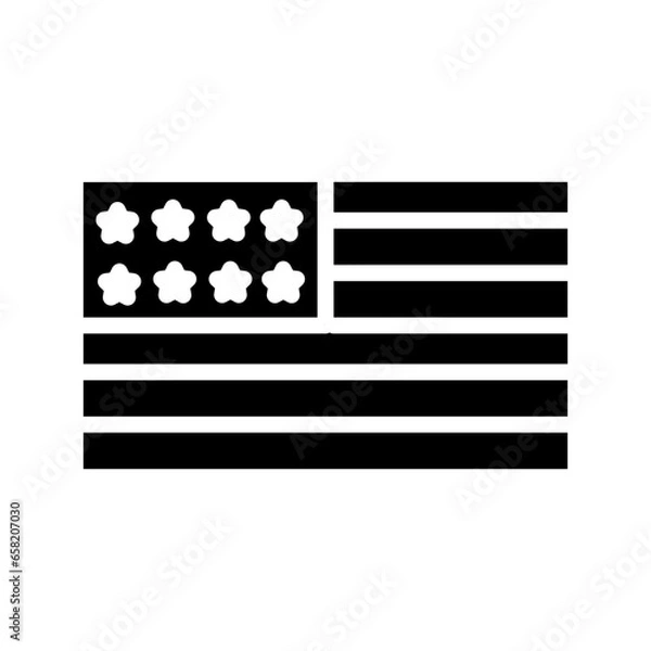 Obraz July Flag Day Solid Icon