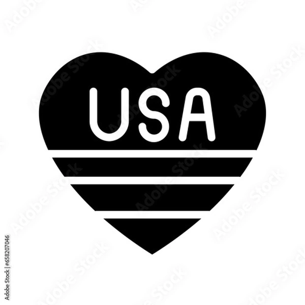 Obraz July Love Usa Solid Icon