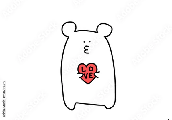 Obraz White bear love