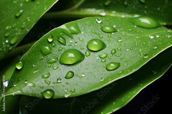 Fototapeta leaf with drops