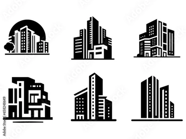 Fototapeta Building Logo concept vector illustration black color, a set of group logo pack
