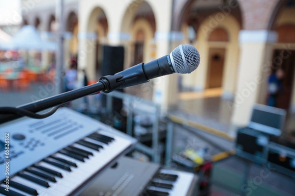 Fototapeta Microphone And Keyboards