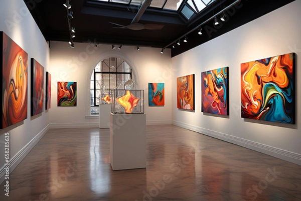 Fototapeta corridor in a building AI Generative