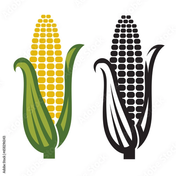 Fototapeta corn cob icons isolated on white background