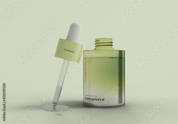 Fototapeta 3d Clear Dropper Bottle Mockup