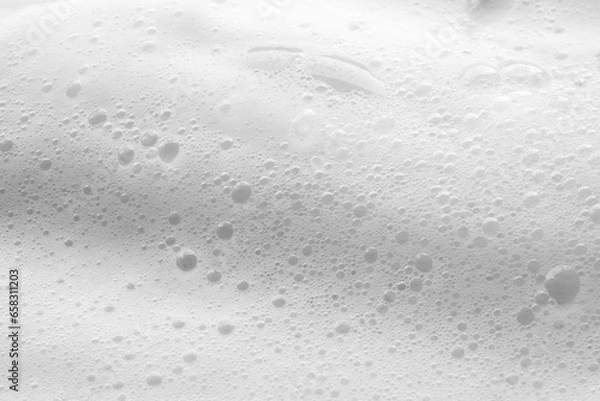 Fototapeta Abstract white soap foam bubbles texture background
