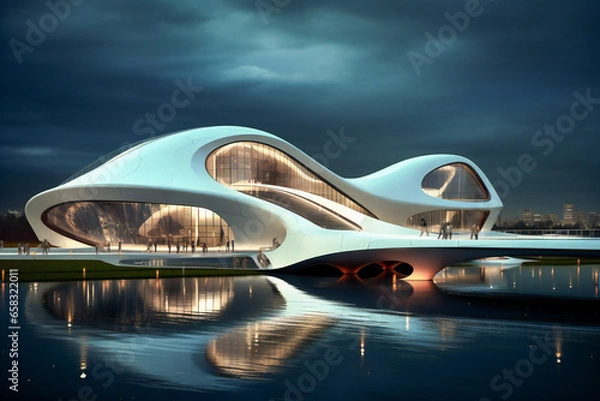 Fototapeta Modern futuristic architecture composition