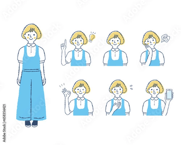 Fototapeta 女性の表情　バリエーションセット