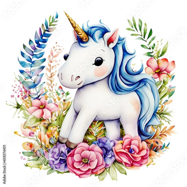 Obraz Mały jednorożec ilustracja