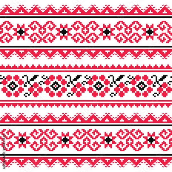 Fototapeta Ukrainian folk art embroidery pattern or print