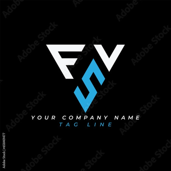 Obraz FVS letter logo creative design with vector graphic Pro Vector