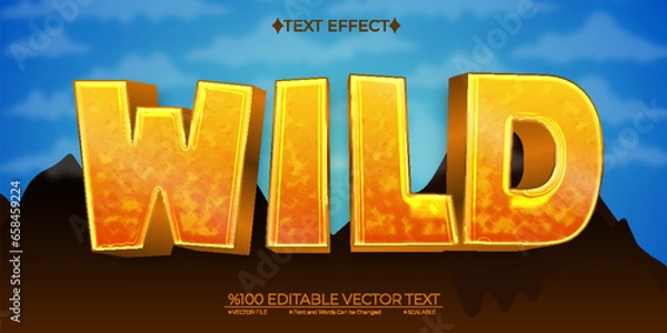 Obraz  Cartoon Wild Editable Vector 3D Text Effect