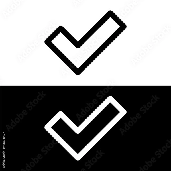 Obraz black and white checkmark icon
