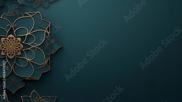 Obraz Islamic Arabic Arabesque Ornament Border Abstract Background with Copy Space for Text.