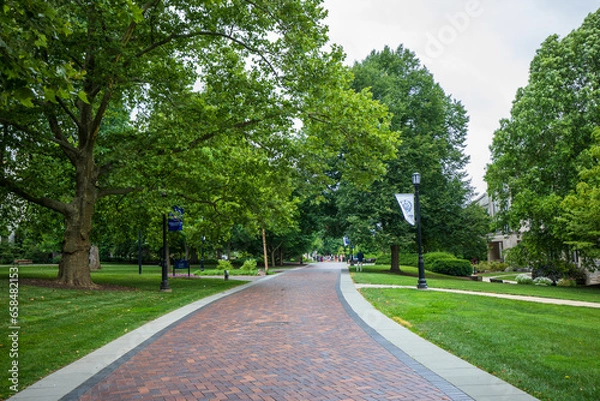 Obraz Philadelphia,Pennsylvania,USA - July 7 2022: Villanova University campus and flag in summer.