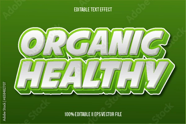 Fototapeta Organic Healthy Editable Text Effect 3d Emboss Gradient Style