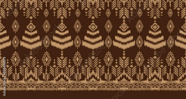 Fototapeta ThaiTribal patttern  geometric ethnic oriental pattern traditional on pink and white background.Aztec style,embroidery,abstract,vector illustration.design for texture,fabric,clothing,wrapping,carpet. 