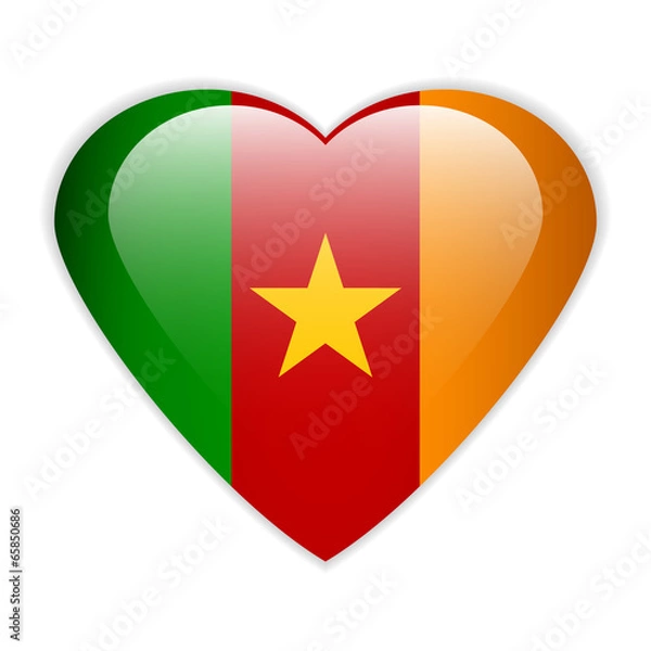 Fototapeta Cameroon flag button.