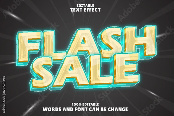 Fototapeta flash sale editable text effect emboss neon style