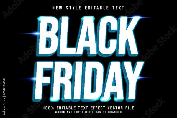 Obraz black friday editable text effect emboss neon style
