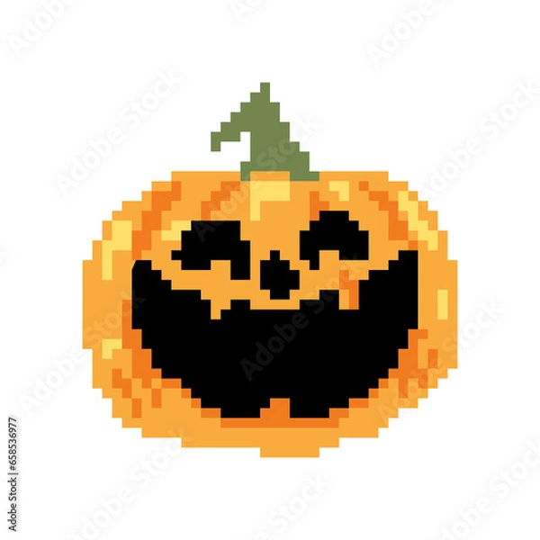 Obraz Scary Pumpkin Halloween Pixel Art
