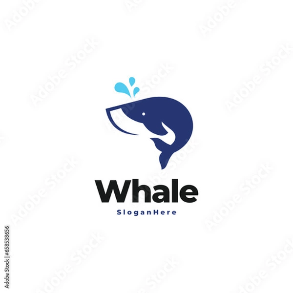Obraz whale modern logo vector