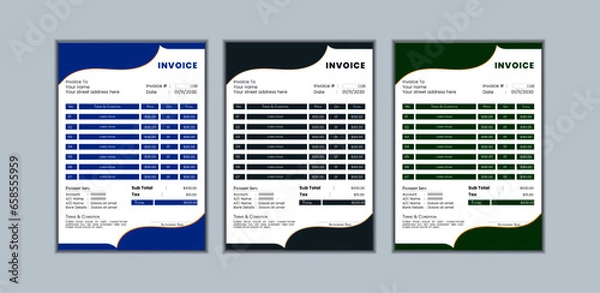 Obraz Simple Corporate Invoice Design Template.Vector illustration.
