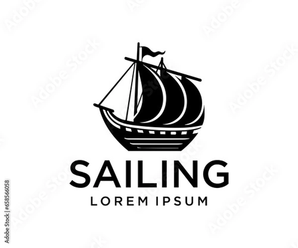 Obraz sailing ship logo template in white background