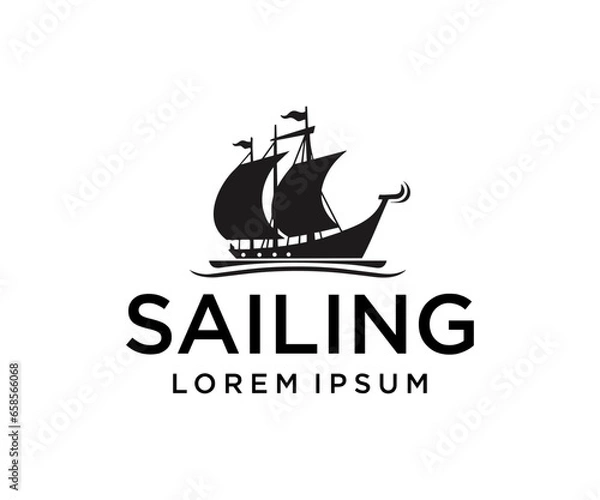 Obraz sailing ship logo template in white background