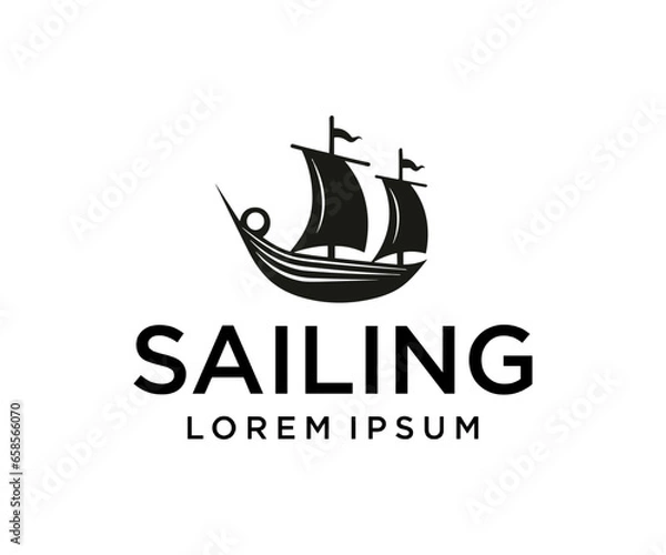 Obraz sailing ship logo template in white background