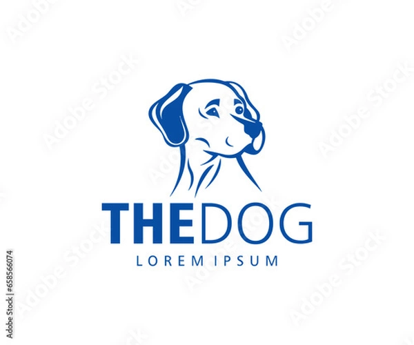 Obraz Vector of a dog head on white background, Pet. Animals