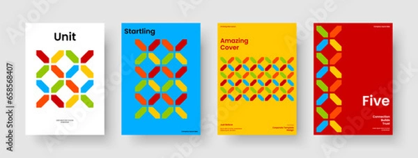 Fototapeta Isolated Flyer Template. Modern Book Cover Design. Geometric Report Layout. Brochure. Background. Poster. Business Presentation. Banner. Handbill. Leaflet. Newsletter. Pamphlet. Portfolio. Magazine