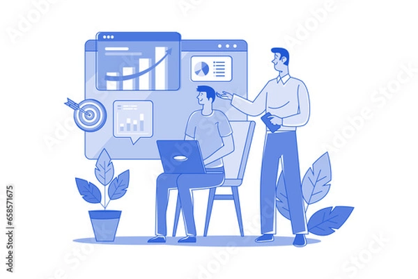 Obraz The data analyst is providing actionable insights through analysis reports.